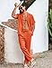 LecGee Men's Fashion 2 Piece Outfits Short Sleeve Button Down Shirt and Drawstring Pants Set Tracksuit(Orange,L)