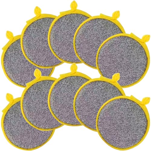 DEARMAMY Dishes Scrub Sponges 20pcs Double-Side Dishwashing Sponges Reusable Kitchen Scouring Pads Sink Washing Brush Cloths for Dishes Pan Bowl Bathroom