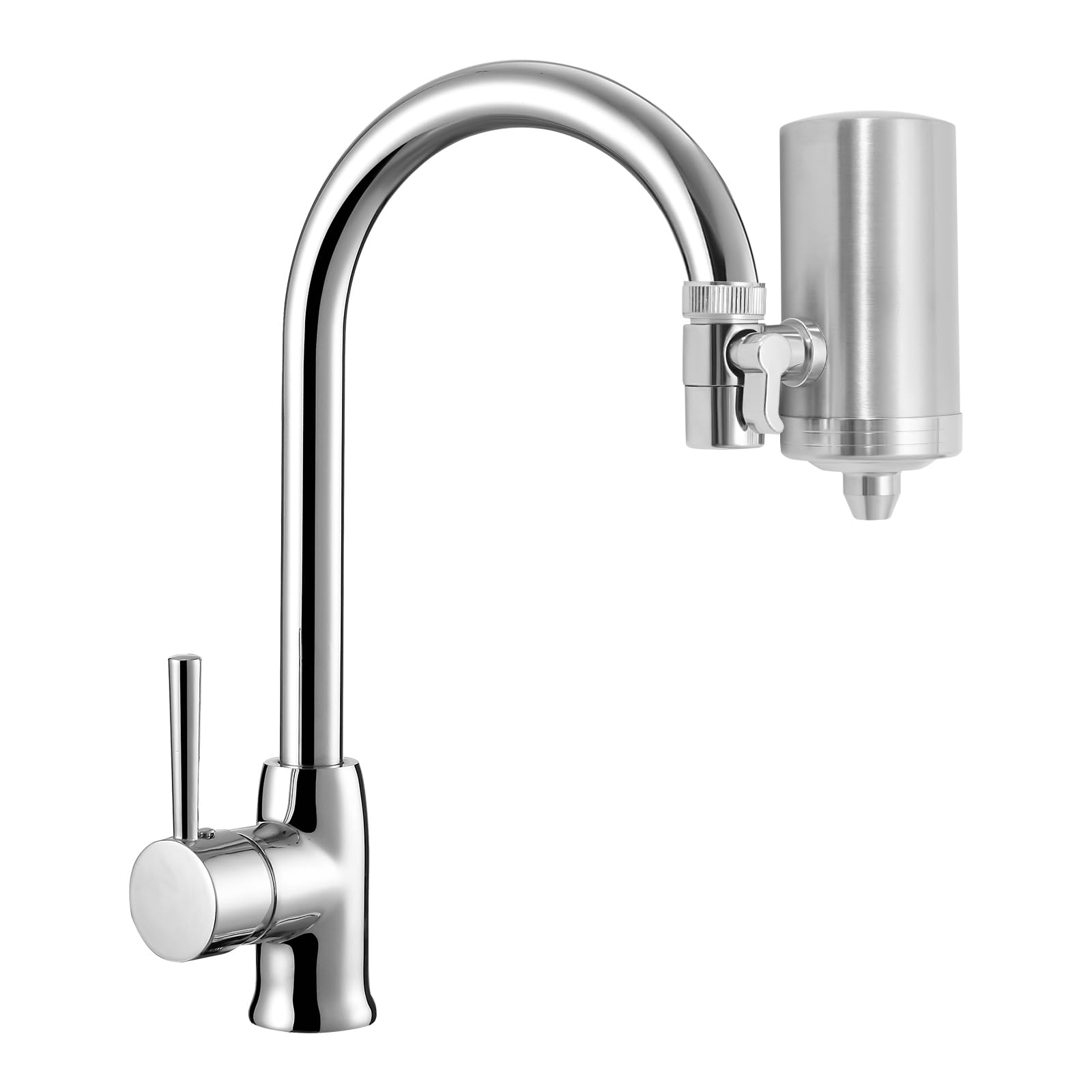 Grifo de filtro de agua, 21,5 x 18 x 7,5 cm, filtro de agua para grifo, filtro de agua de acero inoxidable, mecanismo de filtro de agua, filtro de agua del grifo, se puede utilizar en cocinas, baños