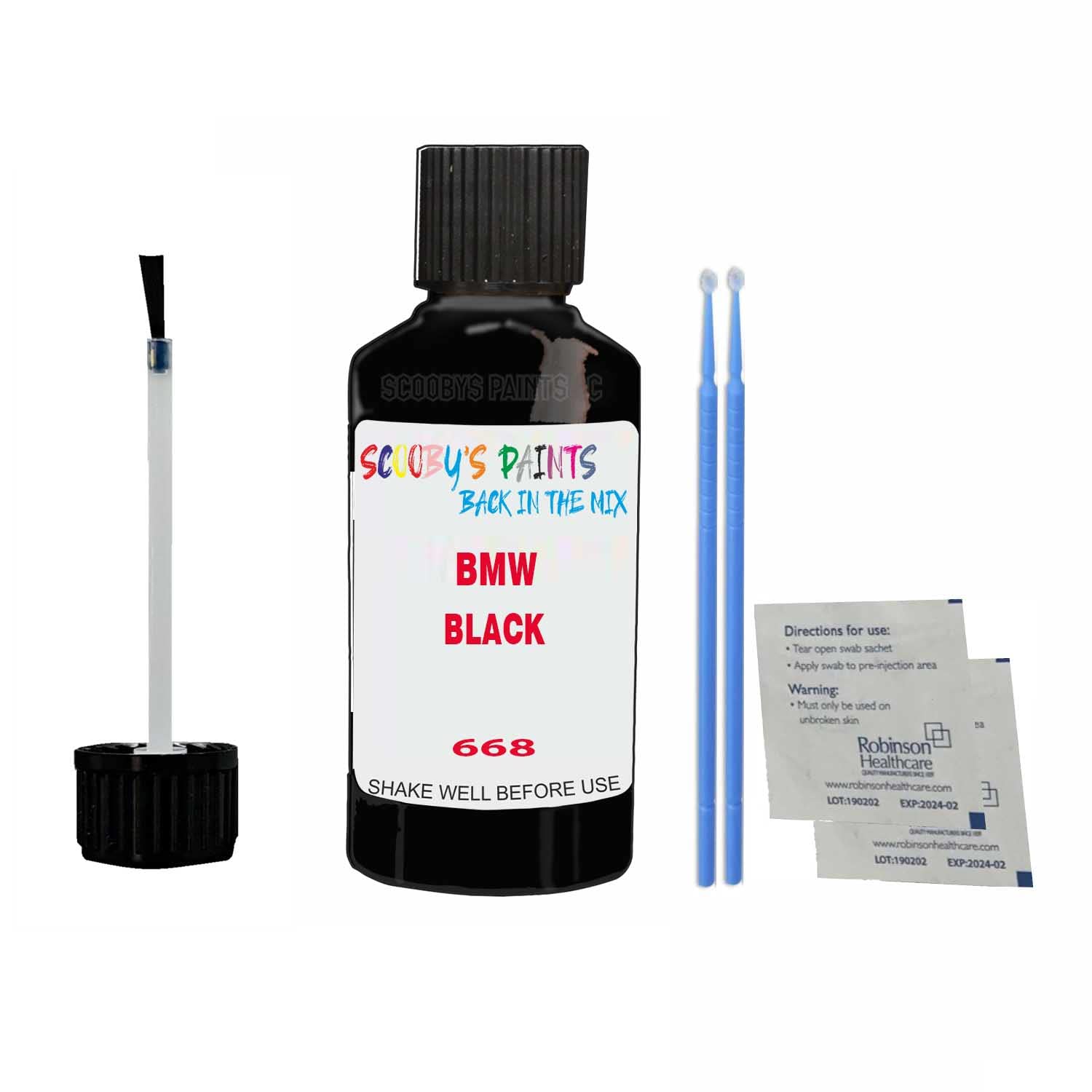 Scoobys Paints Back In The Mix Black Touch Up Paint For Bmw X3 668 1990-2022 30Ml Bottle Brush Scratch Stone Chip Repair Pen