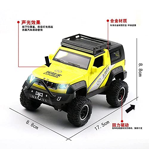 Image of Metal Pull Back Diecast Car 1:32 WARWOLF Jeep Pull Back Car Model with Sound Light Boys Gifts Toys for Kids【Pack of 1】