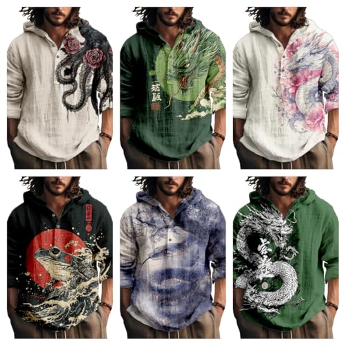 Graphic Fashion Hoodies Pullover Y2K Mens Long Sleeve Hooded Sweatshirt Button Up Novelty Japanese Art Shirts4
