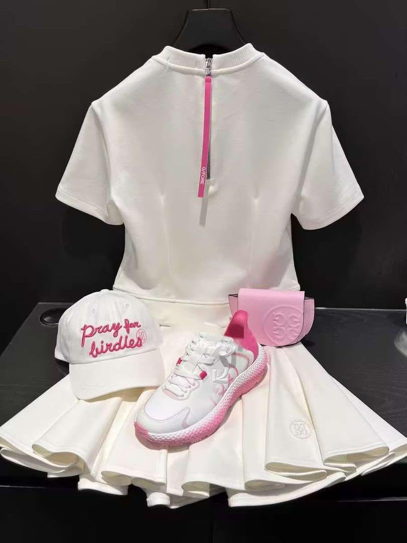 ジーフォア レディース セットアップ ホワイトゴルフウェアセット