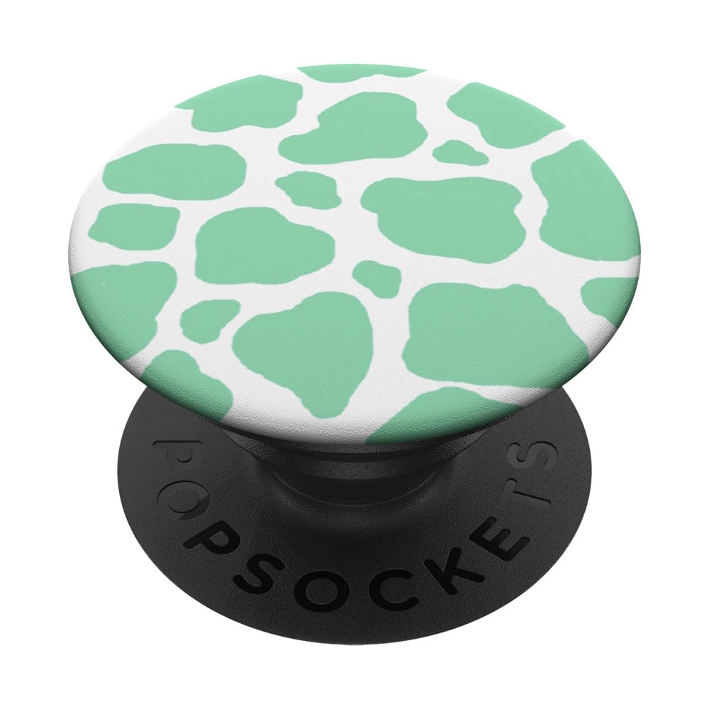 Green Cow Print Mint Teal Animal Skin Pattern Cute Trendy PopSockets Adhesive PopGrip