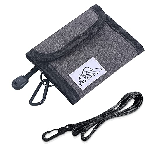 T.CONTACT Neck Wallet with Zipper Coin Purse Card Holder RFID Blocking, Lightweight, Durable Travel Wallet for Men, Women, Teens Nice Gift for Dad, Outdoor Enthusiasts(Gray)