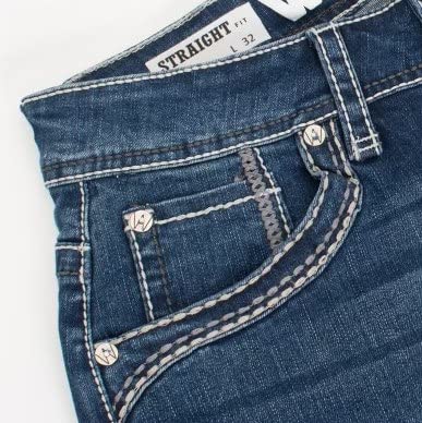 Men's Premium Straight Fit Denim Jeans Sizes 28-38 Style:WB015 Blue3