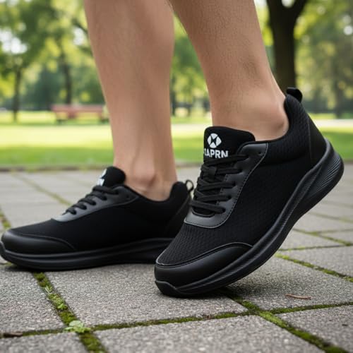 Image of Men's Solitrix Black Sports Running Shoes | Lightweight Breathable Mesh | Gym, Walking & Training