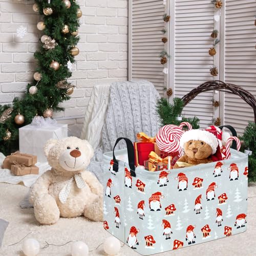 Image of Rectangular Christmas Basket Storage Bin Collapsible Nursery Hamper Book Shelf Basket Xmas Party Box