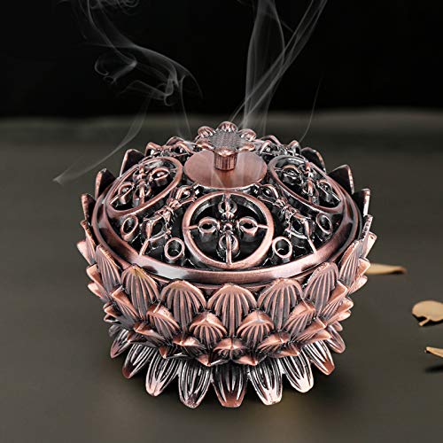 Horoper Lotus Incense Burner, Lotus Cone Vintage Incenses Burner Holder, Lotus Flower Shaped Incense Cone Holder, Lotus Incense Holder for Stick and Cone Incense