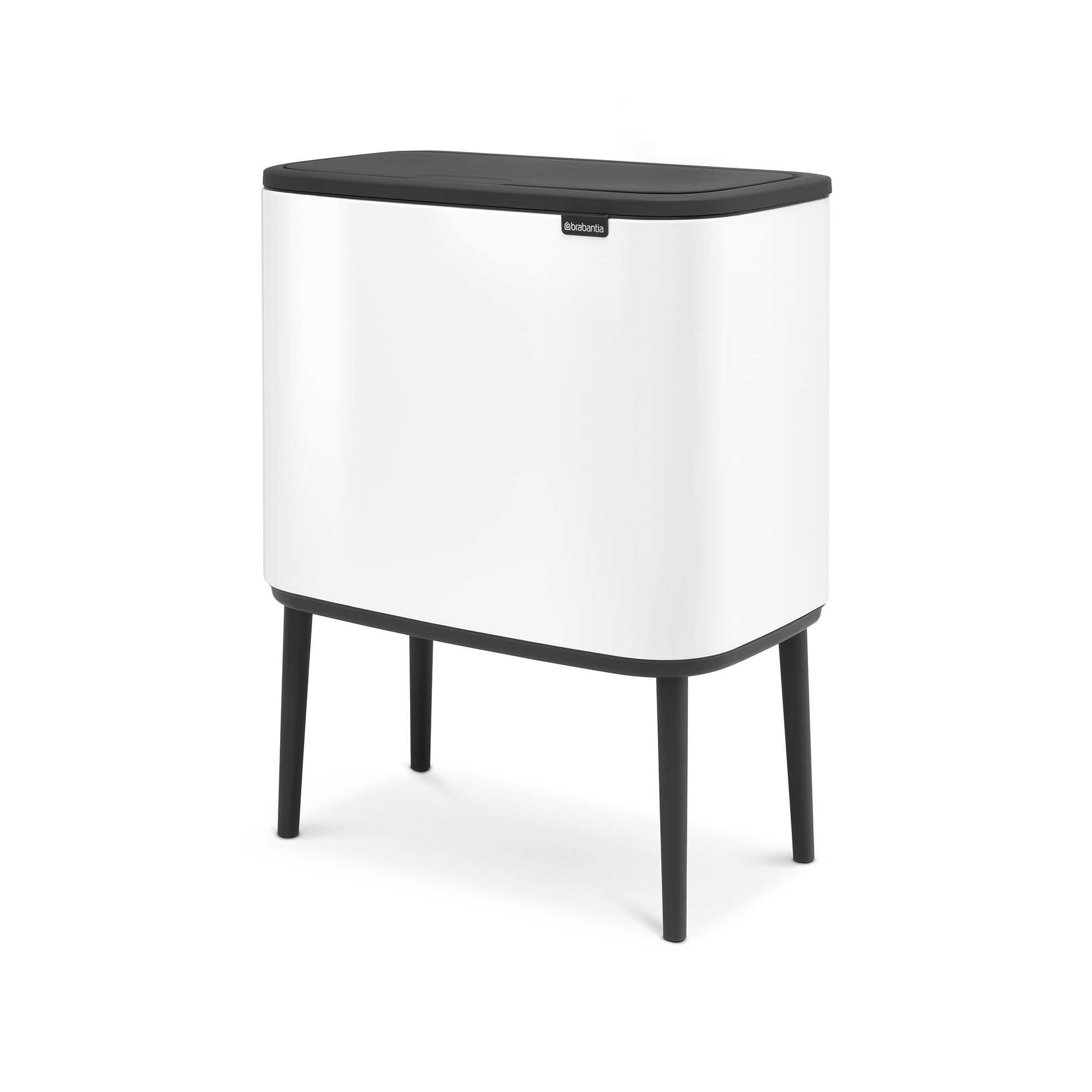 Brabantia Bo Touch Bin 11 Plus 23 L çöp kutusu, metal, beyaz, 54 x 32 x 68 cm, 1 birim