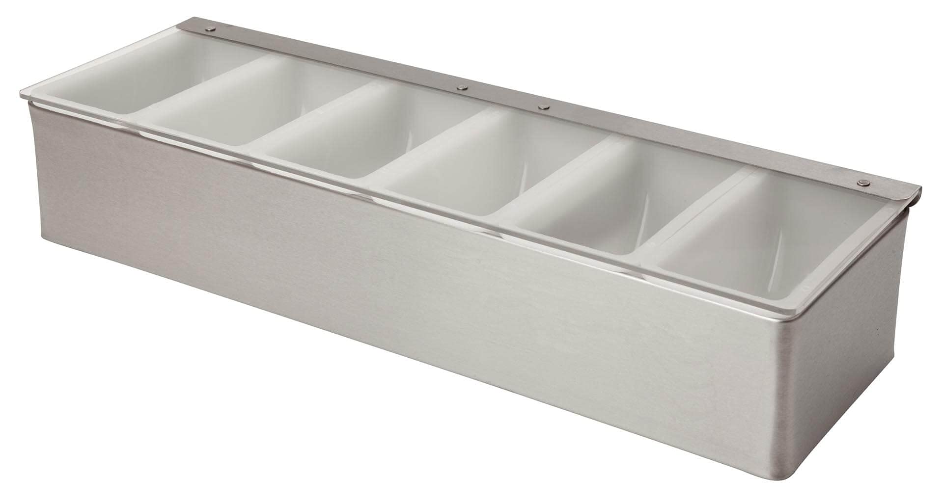 KMW Condiment Dispenser with 6 Compartments and Lids | Stainless Steel Medium-Sized Organizer for Sauces, Toppings, and Garnishes | Ideal for BBQs, Buffets, and Kitchen Use-picture-17