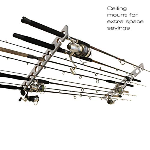 Rush Creek Creations 11 Fishing Rod Storage Rack And Wall Or Ceiling Rod Holder #TOP3