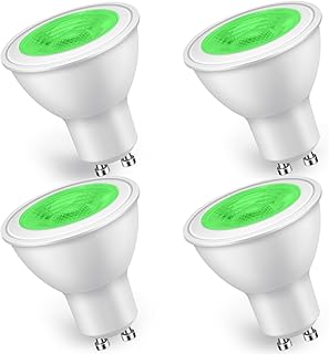 Paquete de 4 bombillas LED GU10 verdes de 5 W, equivalentes a bombillas halógenas de 50 W, 500 lm, no regulables, ángulo de haz de 38°, focos de color verde, iluminación para paisajes, bares, ambiente