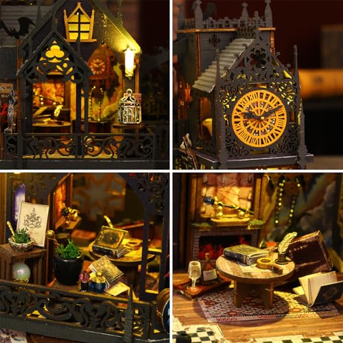 Spilay ES012 Diy Miniature Dollhouse Kit,Diy Dollhouse Kit With Wooden Furniture,Dust Proof Cover, Music Box And Led,Handmade Crafts Gifts For Birthdays thumb #4