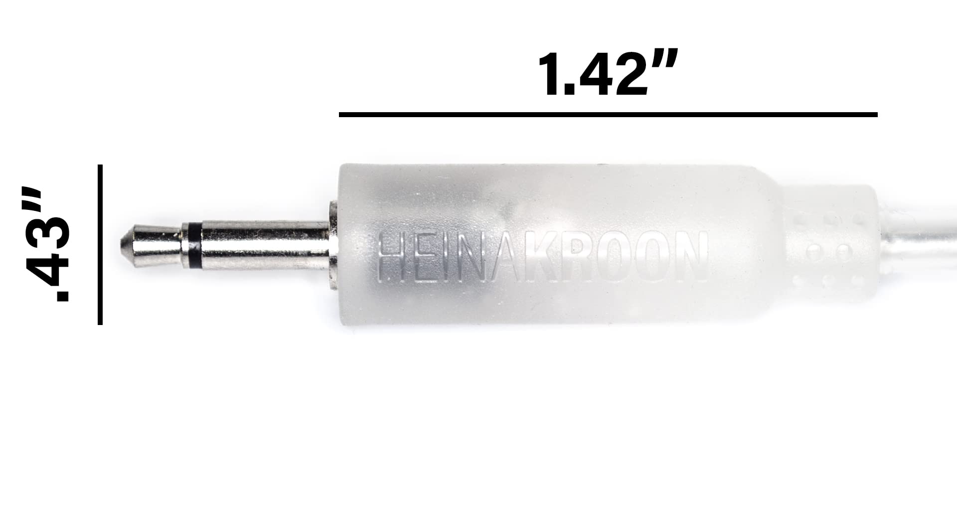 Heinakroon Cavi patch LED CV Eurorack modulari, confezione da 5 (59,6 cm), trasparenti
