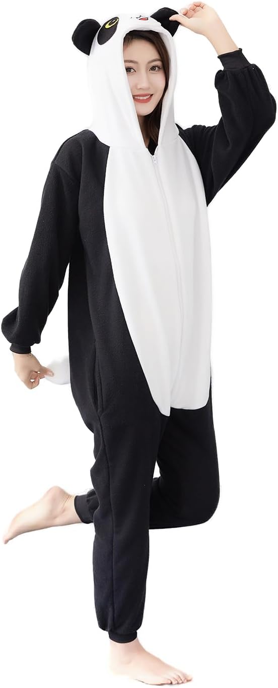 Unisex Adult Animal Onesie Pajamas Cosplay Costumes Halloween Christmas One-Piece Sleepwear for Women Men