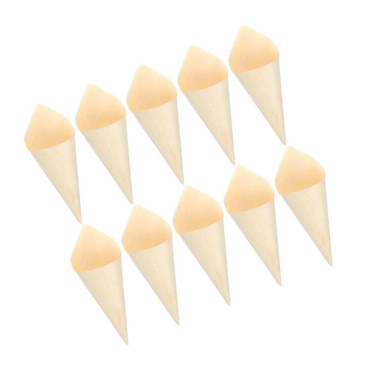 PartyKindom Wooden Egg Roll Container Ice Cones Food Holder Disposable Wood Cones Decorative Ice Holders