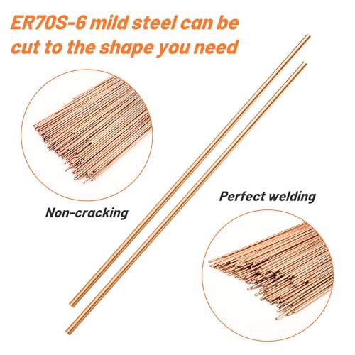 Image of UNIFAMILY TIG Welding Rod ER70S-6, 3 /32 inch x 16 inch Mild Steel TIG Welding Rods 2LB, Carbon Steel TIG Welding Filler Rod, Low Splatter Corrosion Resistance, Tig Filler accessories