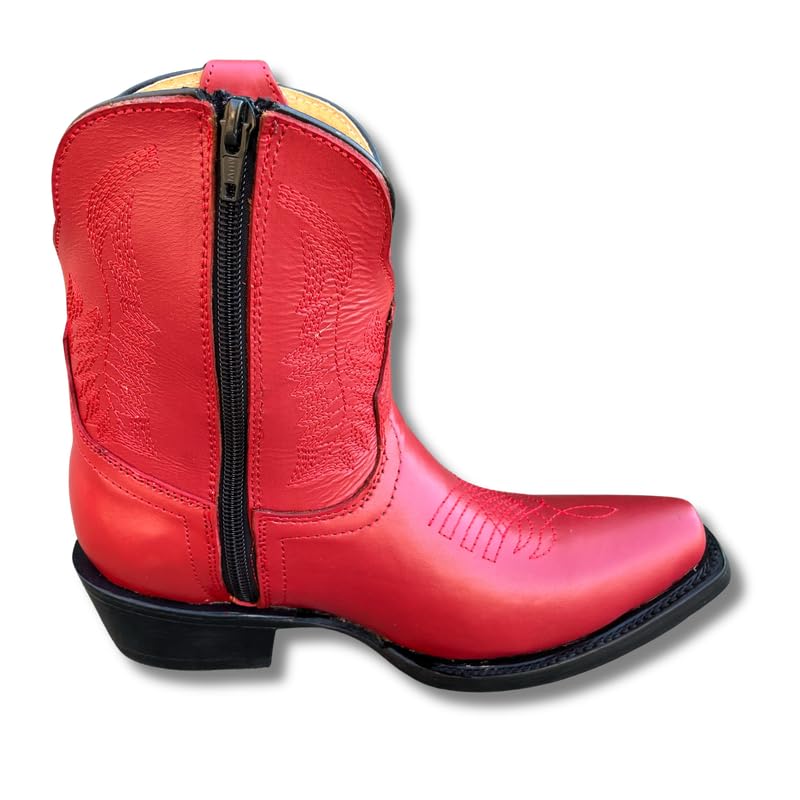 Women's Full Leather Snip & Square Toe Cowgirl Western Boots with Classic Luxury Leather Sole Bota con punta cuadrada para mujer3