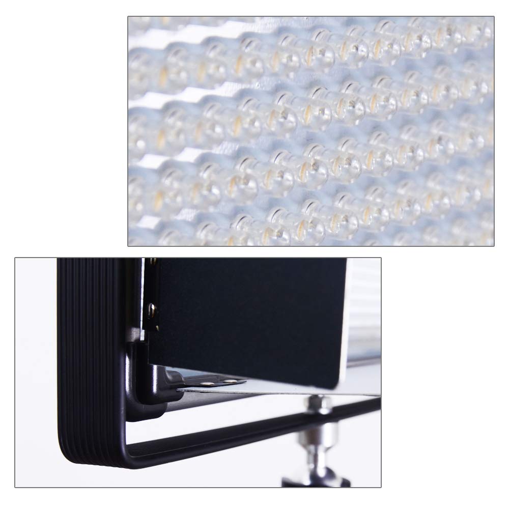 Luce diurna LED per flash da studio, 5500 K, 0-100% dimmerabile, lampada fotografica con 4 ante, 210 W, 19500 lumen, pannello per ritratti, fotografia di prodotti, live streaming, interviste e video