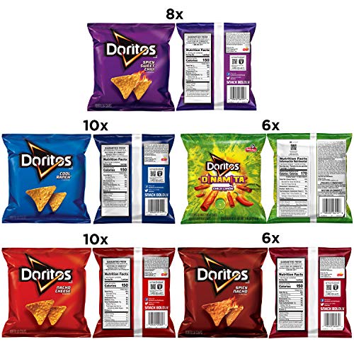 Doritos Flavored Tortilla Chips Variety Pack, 40 Pack Foody Food Yummy Dishes To Make You Hungry