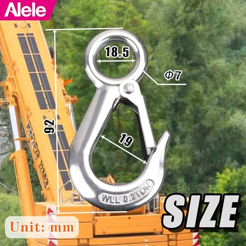 Alele Grab Hooks,Slip Hooks,304 Stainless Steel Lifting Hook Rigging Accessory,440 lbs.Work Load (Grab Hooks 0.2t) - Image 8