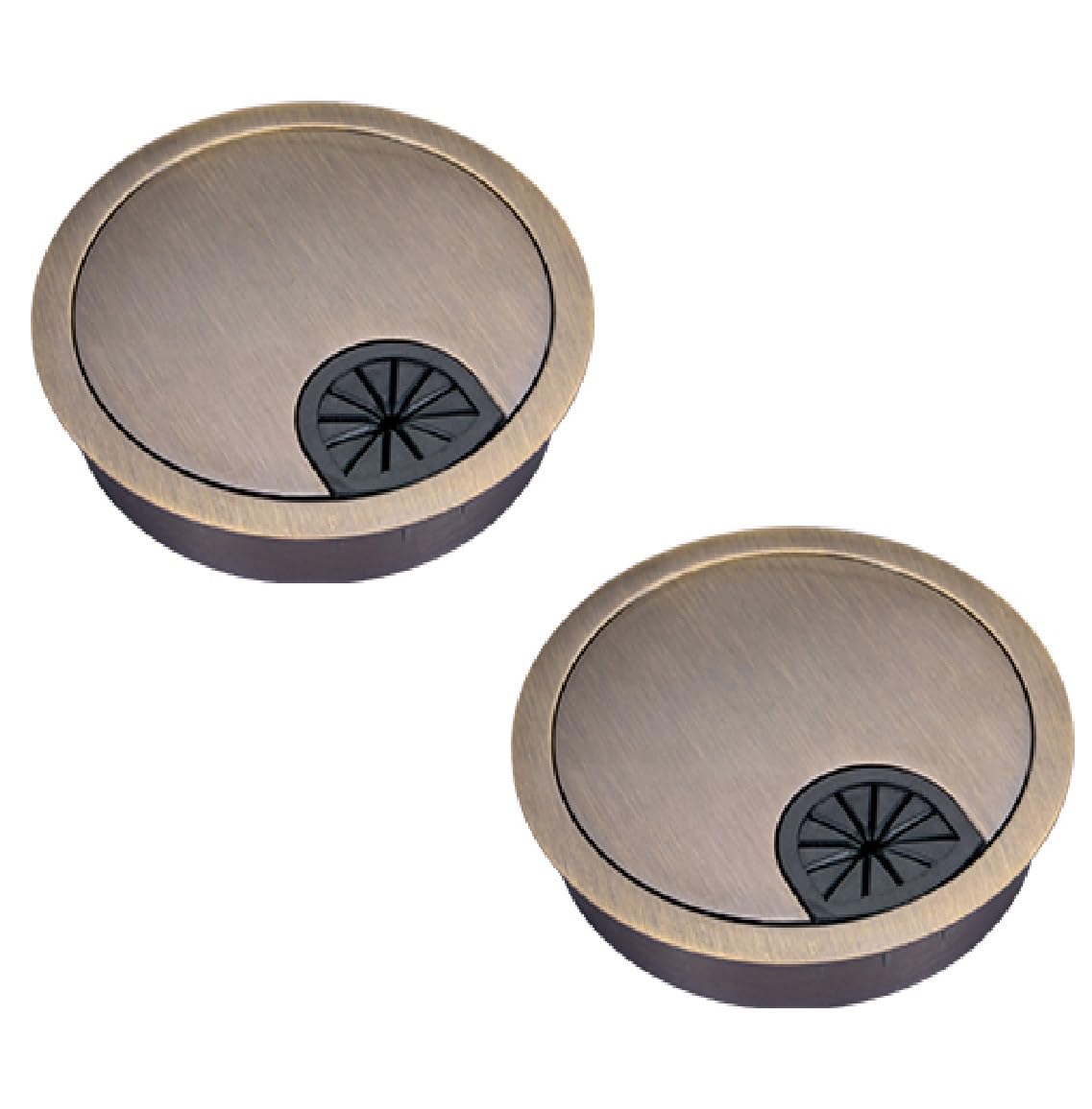 Stormshopping Bronze 2 Pack 80Mm Desk Cable Grommets, Zinc Alloy Wire Organizer Caps, Round Pc Computer Port Cable Hole Cover Plug Bushings, Perfect For Hide Data Cords In Office Desk, Tv Stands, Tabletops And More