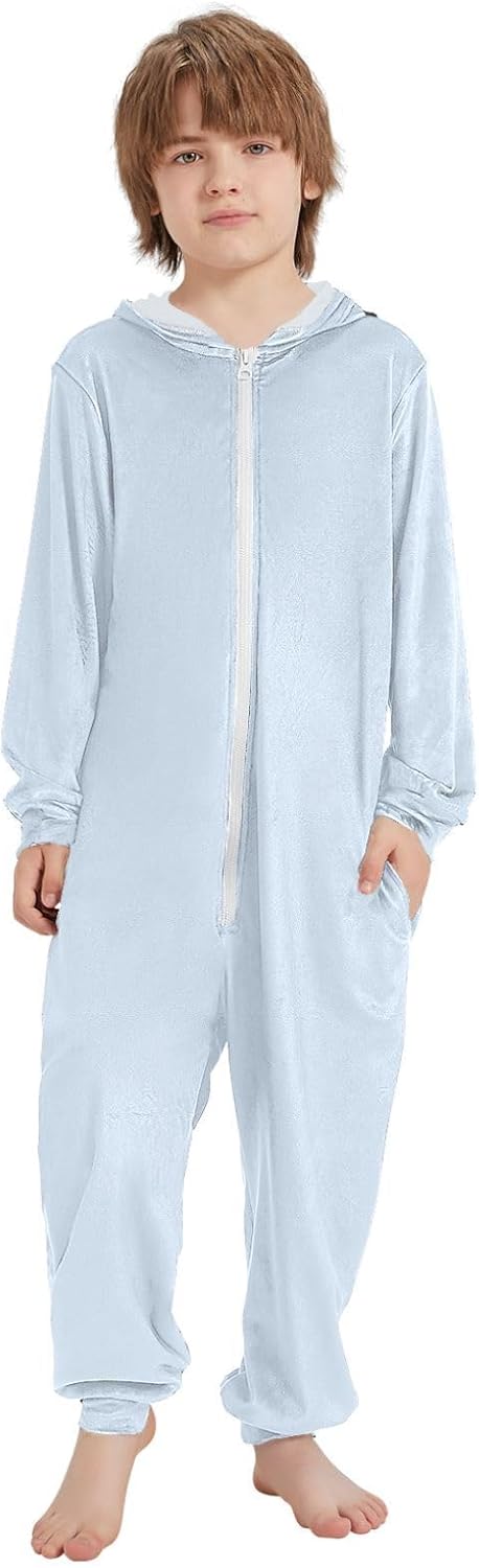 Wathet Cute Soft Onesie Pajamas Hooded Sleepwear Holiday Loungewear Christmas Home