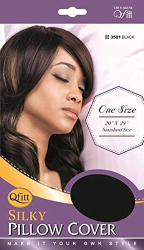 Qfitt Taie d'oreiller en Satin Noir