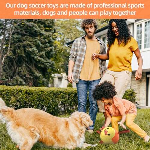 Image of QDAN Dog Toys Soccer Ball with Straps, Interactive Dogs Toys for Tug of War, Puppy Birthday Gifts, Dogs Tug Toy, Dog Water Toy, Durable Dog Balls for Medium & Large Dog - Duck(8 Inch) | Durable Dog Balls for Aggressive Chewers, Interactive Soccer Ball Toys, for Tug of War, Birthday Gifts for Large Dogs, Duck