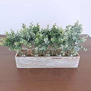 Winlyn 33 Pcs Artificial Eucalyptus Leaves Stems in Grey Green 146 Tall Bulk Wedding Bouquet Greenery Rustic Holiday Greens for Vase Mason Jar Bottle Floral Arrangement Christmas Wreath Garland