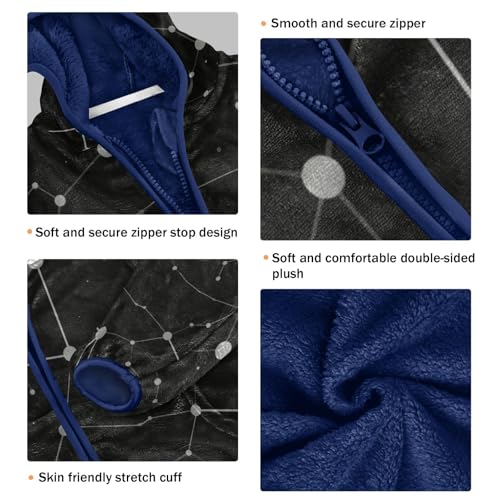 Starry Night Sky Constellation Pattern Toddler Fleece Jacket Girl Boys Hooded Fleece Jacket Coat3