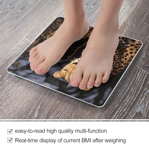 Báscula digital de vidrio templado con diseño leopardo miniatura 5