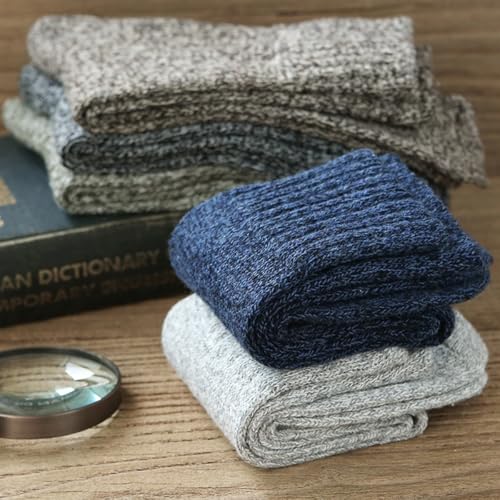 Men's thick wool socks, winter warm thick cashmere mid-tube socks, vintage thick knitted wool socks 7
