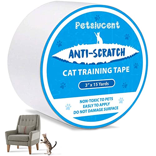 Petslucent Katzen Anti Kratz Tape 15m(7.5cm x 15m), Cat Möbelschutz Trainingsband Anti Scratching, Doppelseitige Schutzvorrichtungen für Teppich, Sofa, Couch, Tür