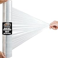Vista 18 de GORILLA GRIP Film extensible 500% de plástico resistente, paquete de 2 rollos de envoltura retráctil de 1200 pies de 17 pulgadas, resistente a