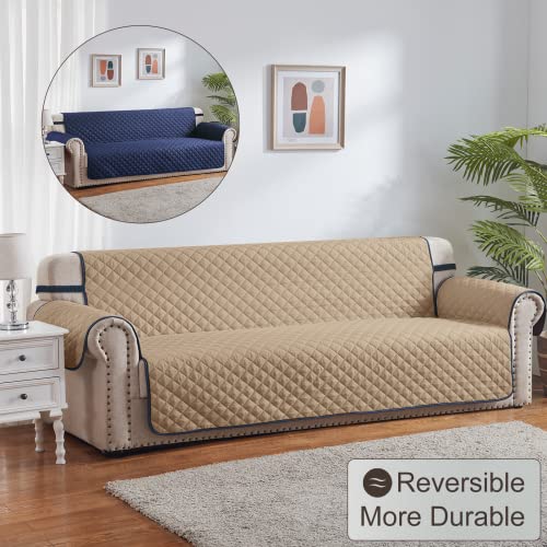 Rhf Reversible Cover For Extra-Wide Couch, Sofa Cover, Extra-Wide Couch Cover For Dogs, Extra-Wide Couch Covers For Pets, Couch Slipcover, Machine Washable (Sofa-Extra Wide: Navy/Sand) #TOP1
