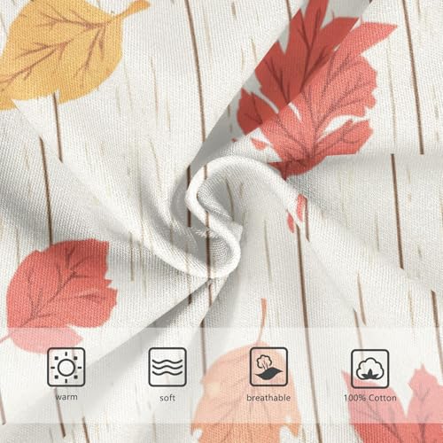 KLL Autumn Leaf on Old White Wooden Toddler Boys' Pure Cotton Underwear Breathable Children Undies3