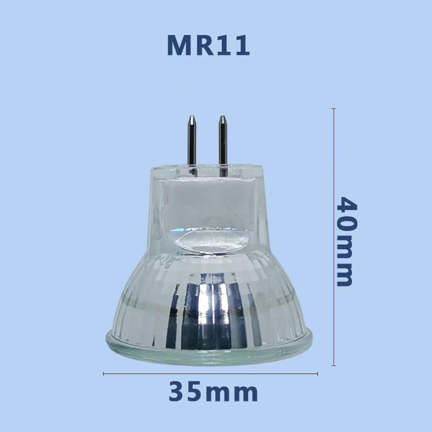 BLOMDE MR11 Halogen-Lampe, 220 V, 20 W, 35 W, 50 W, dimmbar und flimmerfrei, 2700 K warmweiße Halogenlampe, geeignet für Schienenstrahler und Heimdekorationsbeleuchtung. (10 Stück/220 V, 20 W)