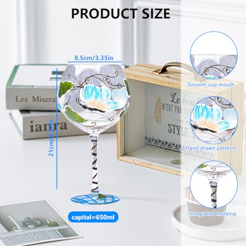 SKINFORD-2PCS-Hand-Painted-Flower-Wine-Glass-Rose-Stemmed-Wine-Glasses-Flower-Goblet-Butterfly-Wine-Glass-Cocktails-Novelty-Gift-for-Birthdays-Weddings-Rustic-Country-Farmhouse-Tulip SKINFORD 2PCS Hand Painted Flower Wine Glass Rose Stemmed Wine Glasses Flower Goblet Butterfly Wine Glass Cocktails Novelty Gift for Birthdays Weddings Rustic Country Farmhouse Tulip