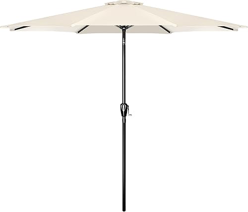 Simple Deluxe Sombrilla de patio de 9 pies con botón de inclinaciónmanivela