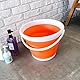Klappbarer Eimer Klappbarer Wanne -3L tragbarer Kleiner Eimer für Camping, Strand, Autowäsche & Outdoor-Verwendung, Platzeinsparung & Leichtgewicht (Orange)