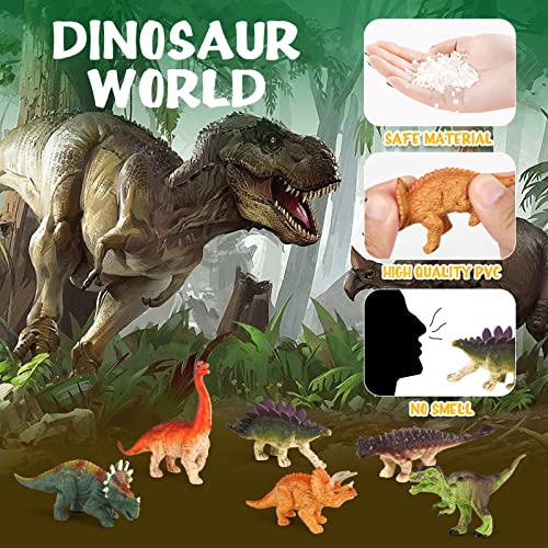 Sanlebi Mini Dinosaurios Juguetes Figura de Dinosaurio Conjunto Animales Plastico Juegos Educativos Dinosaurios Fiesta Regalos de Cumpleaños para Niños