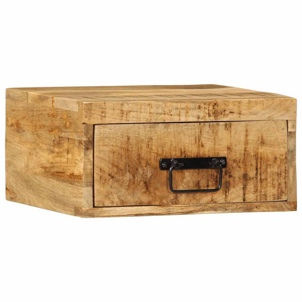 Tomostar Table de Chevet Murale, Table de Nuit Suspendue Chevet de Lit Bois de manguier Massif Brut