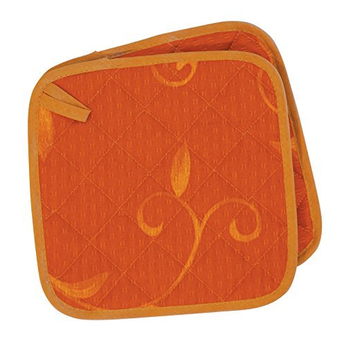 Excèlsa Orange Set Of 2 Square Quilted Potholders Amazon.in Baby Products