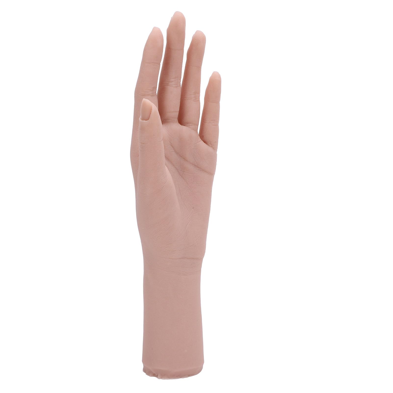 TOPINCN Biegbares Weibliches Handmodell aus Silikon für die Nail-Art-Übung, Wiederverwendbares Display-Handmodell, Weiche Trainingshand für Maniküre-Anfänger