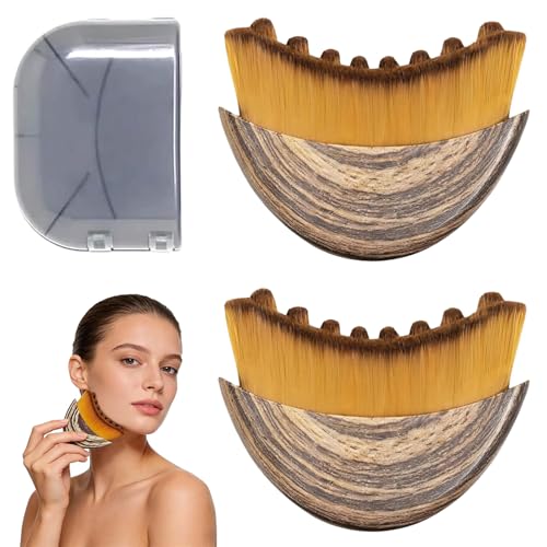 2 Piezas Cepillo facial de Contorno Linfático, Lymphatic Contour Face Brush, Cepillo Facial en Seco, Una con caja for Aliviar la Fatiga, escultura de barbilla