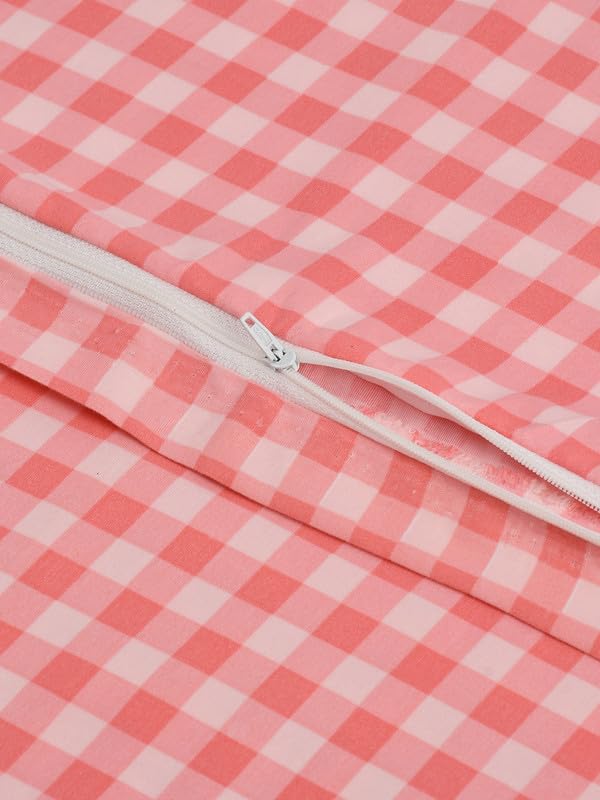 Image of Morado Glace Cotton 210 TC Single Bed Size Duvet Cover /Quilt Cover /Rajai Cover /Blanket Cover with Zipper (60x90 Inches,Pink)