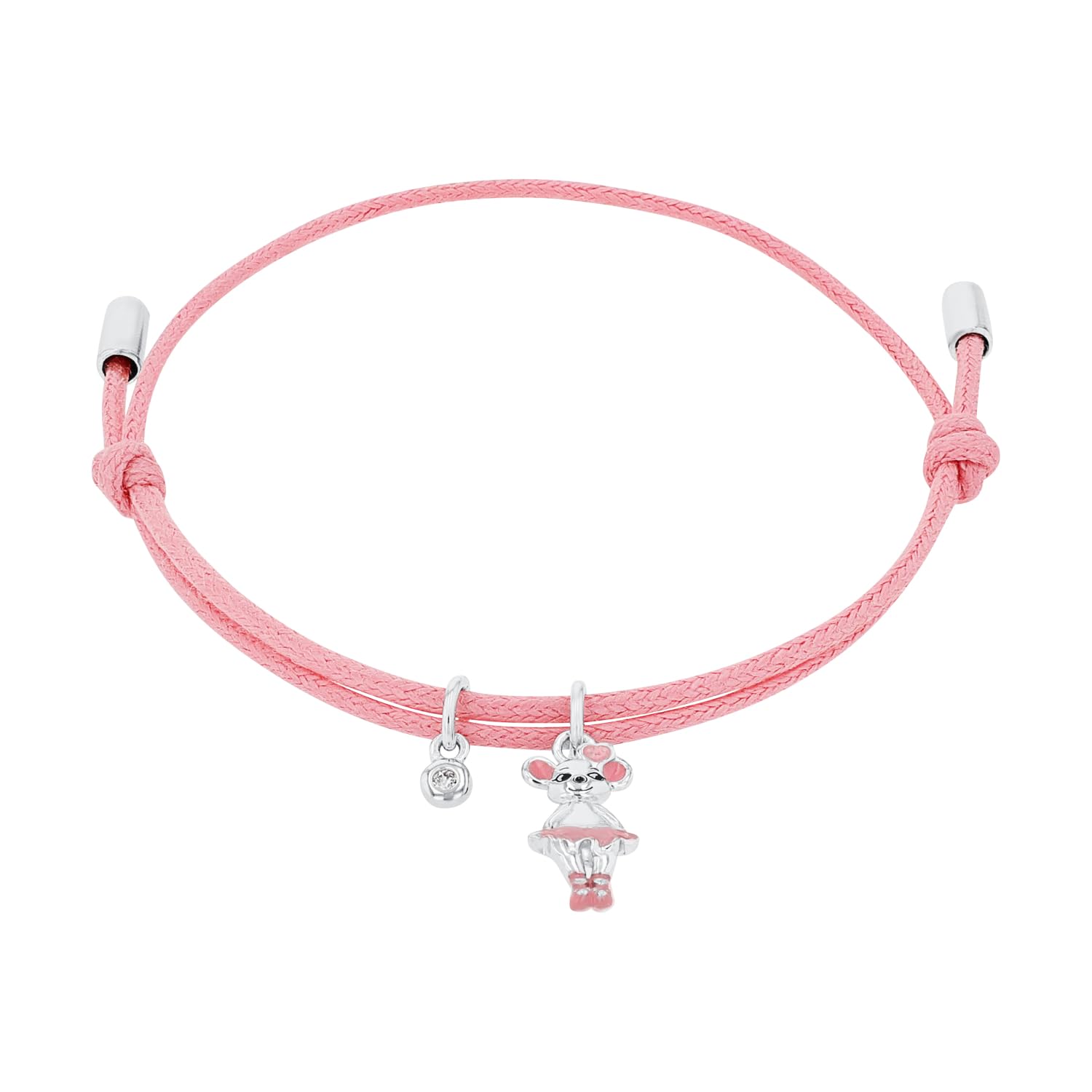 Prinzessin Lillifee Armband 925 Sterling Silber Mädchen Kinder Armschmuck, mit Zirkonia synth., 21 cm, Silber, Maus, Kommt in Schmuck Geschenk Box, 2035974