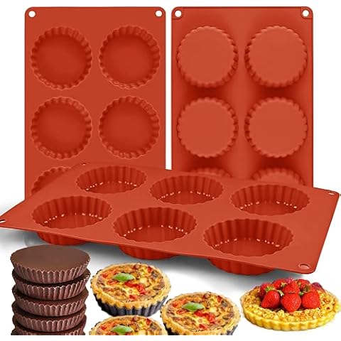 3 PCS Mini Tart Pans Silicone Mold for Baking Cover